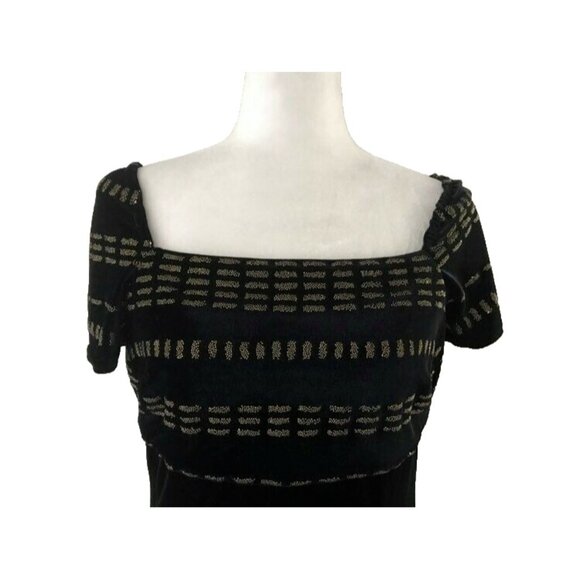 JOSEPH RIBKOFF Black Velvet Maxi Evening Dress Gown Size 10 w/ Inner Skirt - Picture 3 of 7